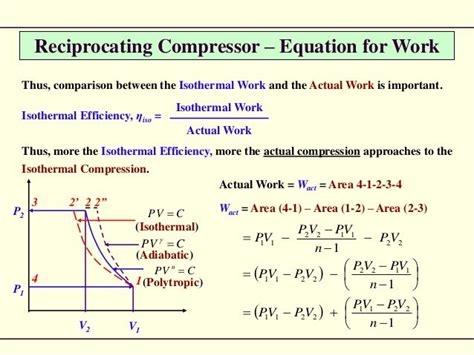 Single stage <b>Compressor</b>, Equation for work input with clearance volume. . Reciprocating compressor power calculation formula